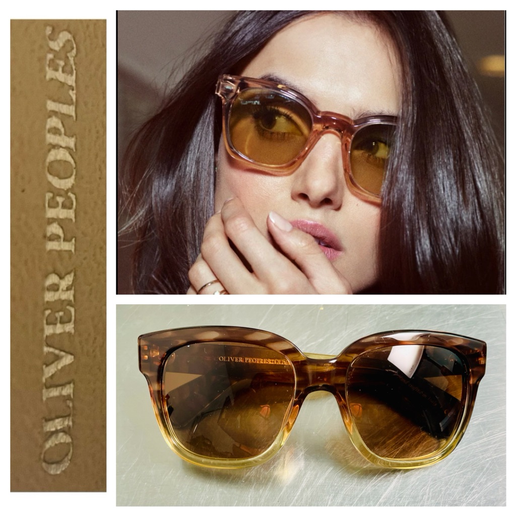 Oliver Peoples Brinley Gradient Brown Retro Sunglasses With Dust Case